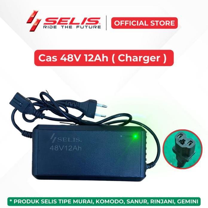 Selis - Charger Casan Aki Sla 48 Volt 12 Ah Sepeda Motor Listrik Universal Diskon 0326B