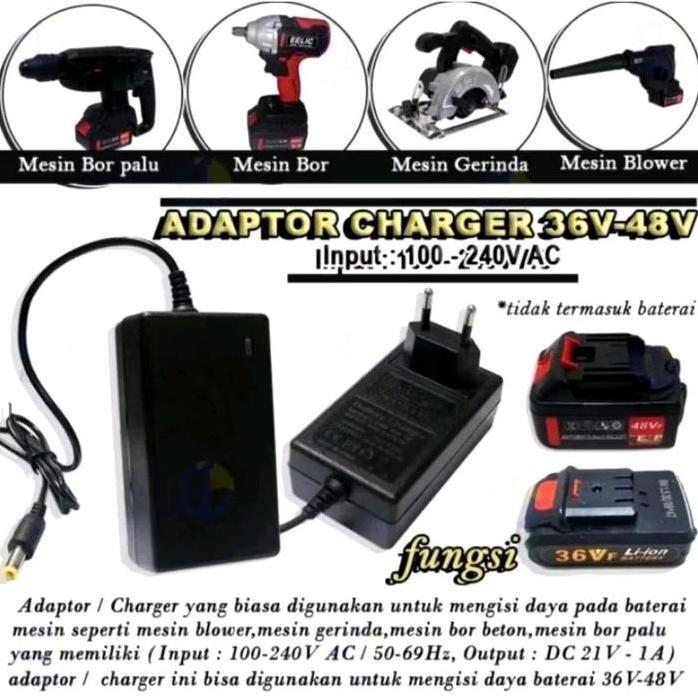 Charger Bor Impact Wrench 18V 20V 21V 48V 88V 99Vf Casan Bor Baterai Jld Apr Kamolee Impact Gerinda 