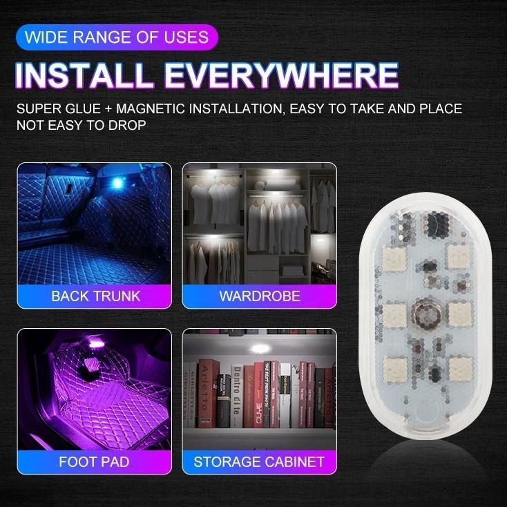 Bergaransi Lampu Led Sentuh Interior Dashboard  Mobil Styling Sentuh 6 Warna Hm072