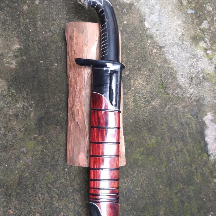 Golok damaskus pamor balik mipih panjang bilah 27 cm4