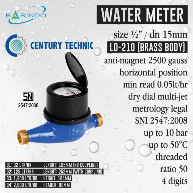 Water Meter / Meter Air Barindo LD210 1/2"