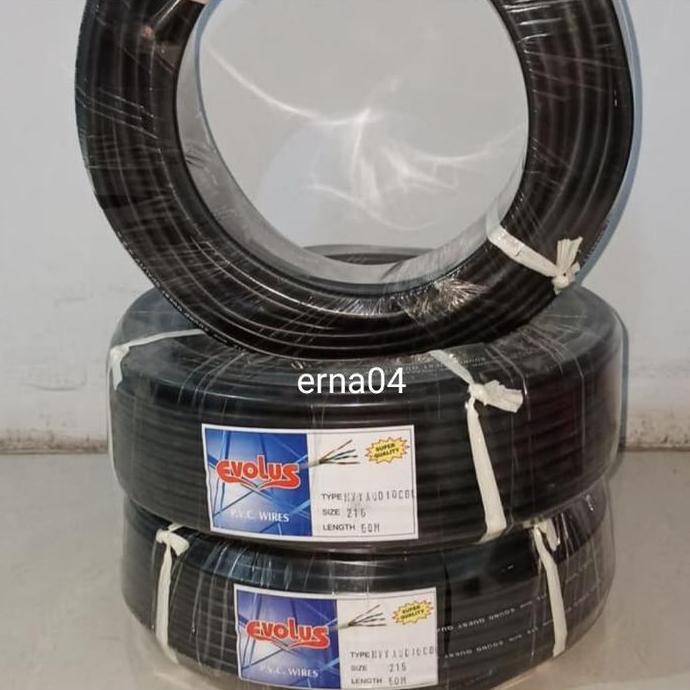 KABEL Listrik/Audio Serabut HYO 2X1.5 Evolus Hitam