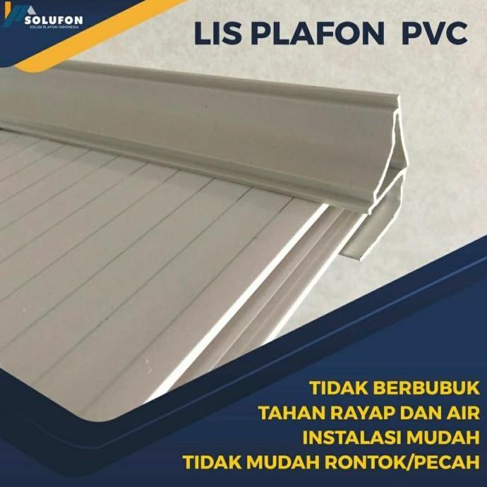 Lis Pinggiran Plafon PVC Solufon -List Plafon PVC Putih panjang 1meter
