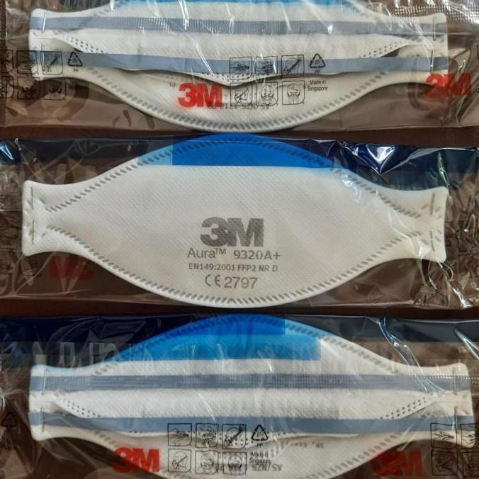 MASKER 3M Aura 9320A+ FFP2 setara N95 ECERAN ORI BARU SURABAYA