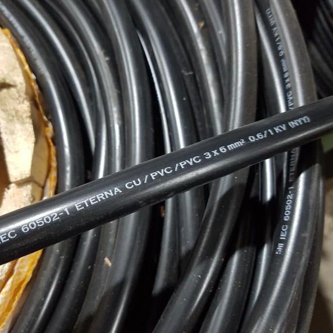 Eterna Kabel Listrik Hitam Kawat Tembaga NYY 3 X 6 / 3X6 MM