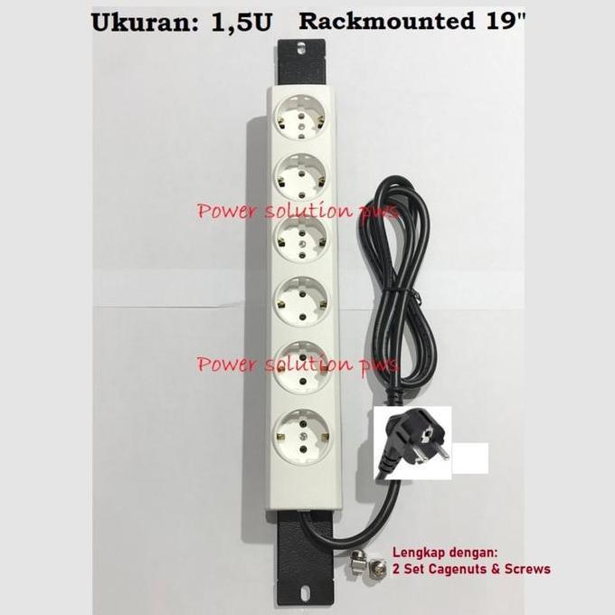 PDU 6port rackmount 19 inch stop kontak colokan rack server wallmount Termurah