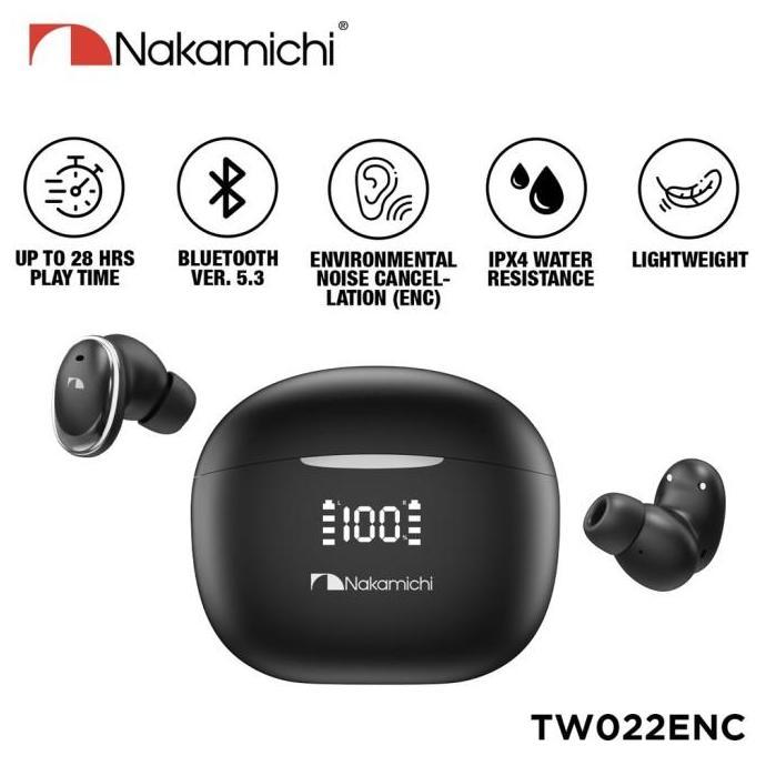 Nakamichi TW022ENC True Wireless Earbuds Bluetooth Earphone TWS