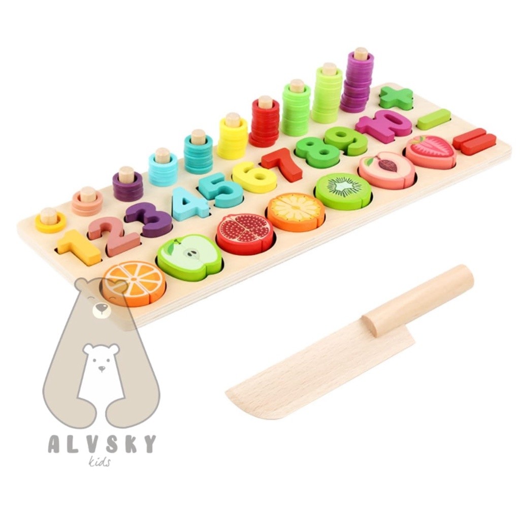 Puzzle Edukasi 7In1 / Puzzle Montessori 7 In 1 / Puzzle Belajar Berhitung / Puzzle 7 In 1