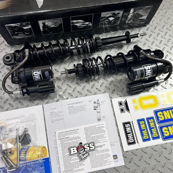 CORNUE Shock Tabung Ohlins YA Series BLACK with Preload Adjuster Vespa