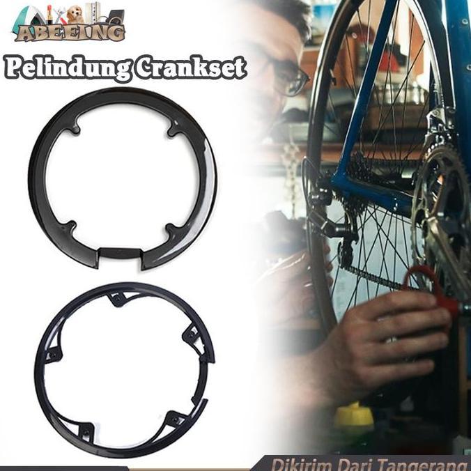 KASDIUM Crankset Sepeda Hitam Pelindung Rantai Sepeda Lipat Crank Protector