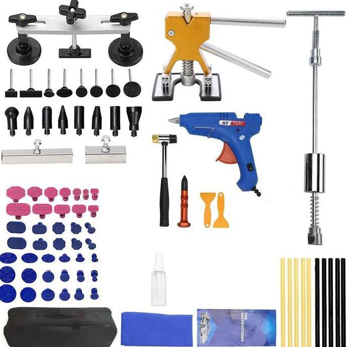BRAVECOU 83pcs/Set Alat Penyok Body Mobil Bentuk T Alat Penarik Body Mobil Penyok Penarik Body Mobil