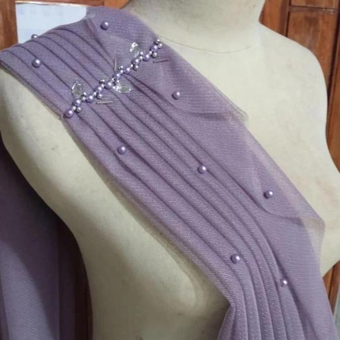 Trendy Slayer Pundak Kebaya Mutiara Tabur / Sayap Pundak / Selendang LA