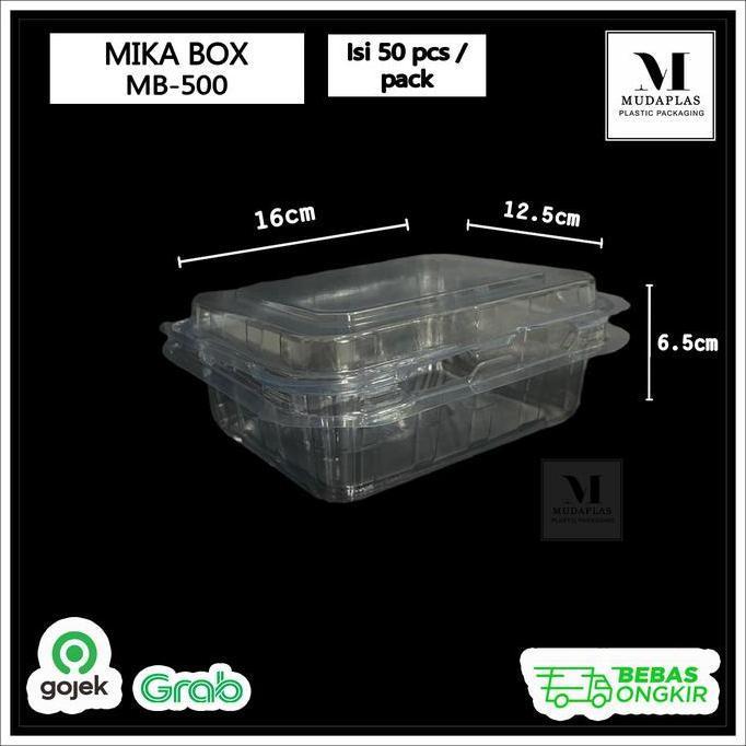 Mika Box 500 ml Salad Buah Sayur MB 500 / Box Mika Buah Sayur Salad Isi 50 pcs