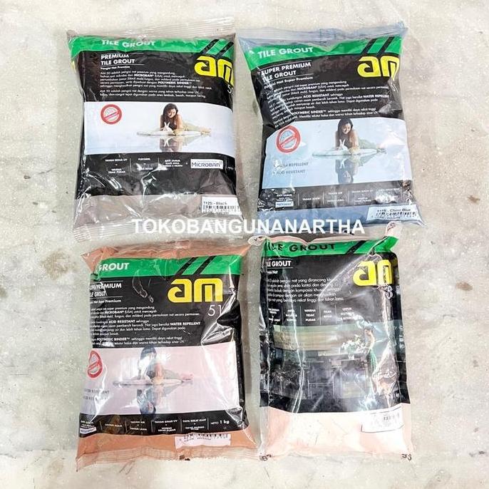 AM 50 Black / AM 51 Mid Brown / China Blue / AM 53 Pink Sakura Tile Grout Pengisi Nat Keramik 1 KG