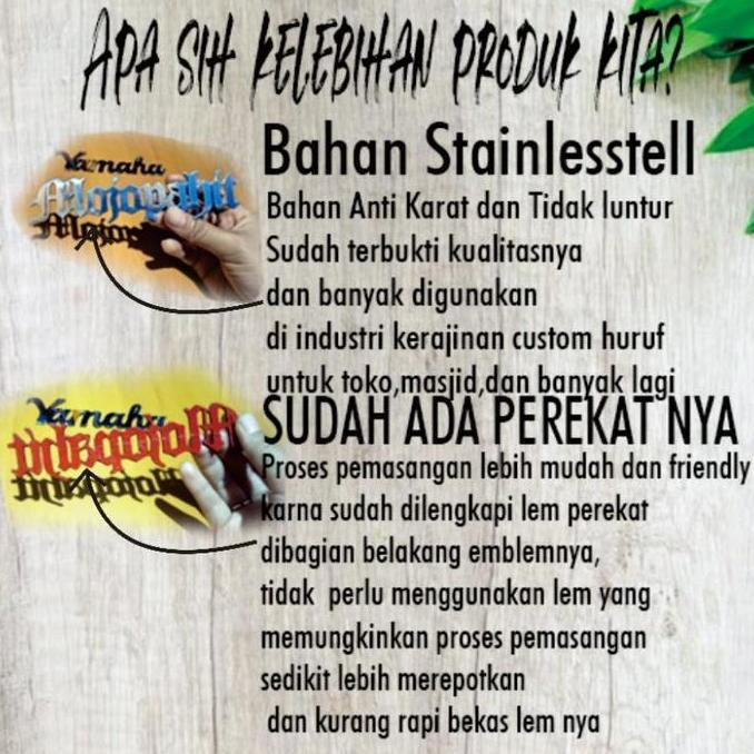 emblem custom timbul motor/mobil stainlesstell