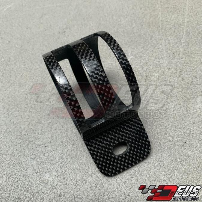 Klem Knalpot 2 tak Carbon Fiber / Bracket Dudukan Silencer 2T 2tak