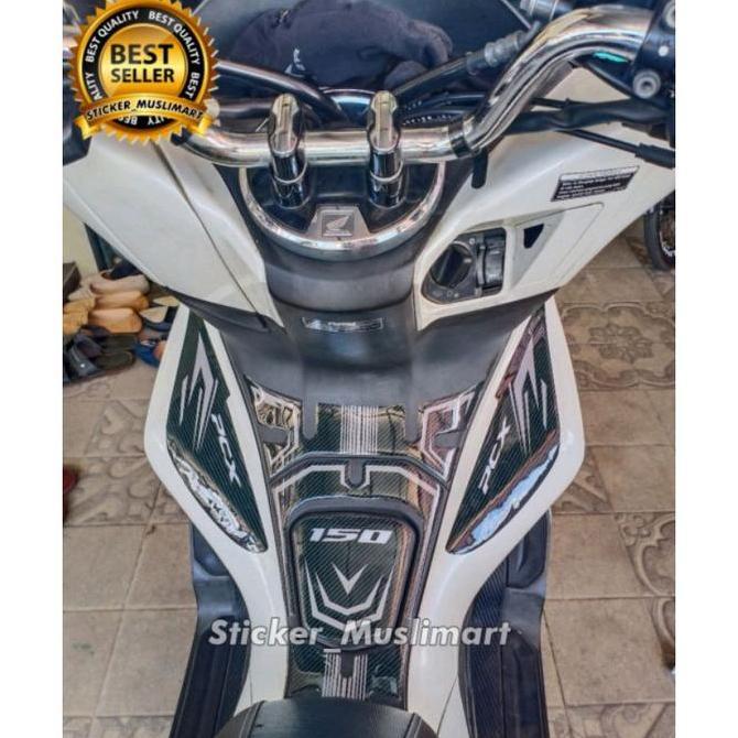 SIDEPAD TANKPAD PCX 150 MOTIF CARBON GOLD MERAH ABU HIJAU