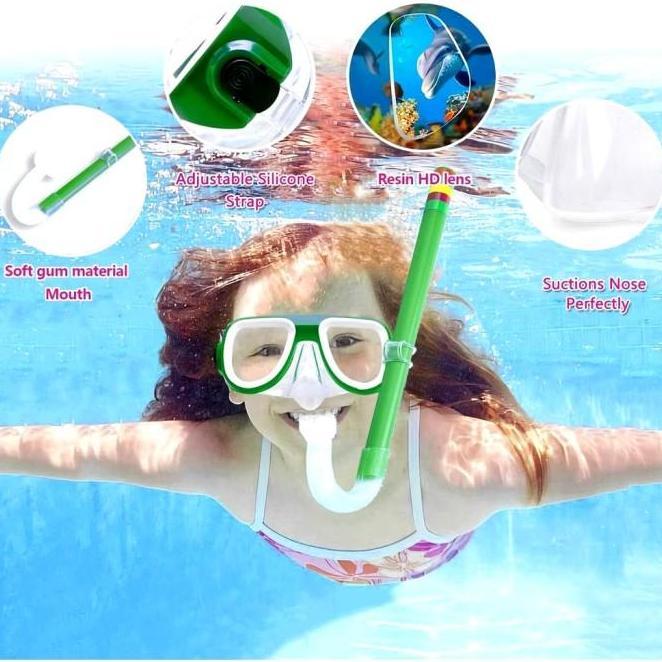 Perlengkapan Alat Snorkeling Anak Kacamata Menyelam Alat Pernafasan Alat Snorkeling Anak Set Diving 