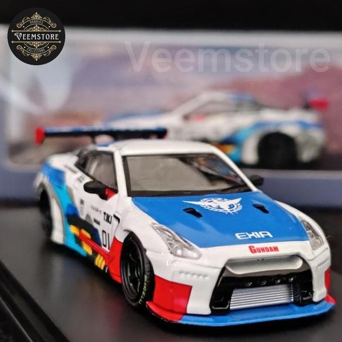Die Cast 1:64 Nissan GT-R R35 Pandem Exia Gundam [FUJI] Rocket Bunny