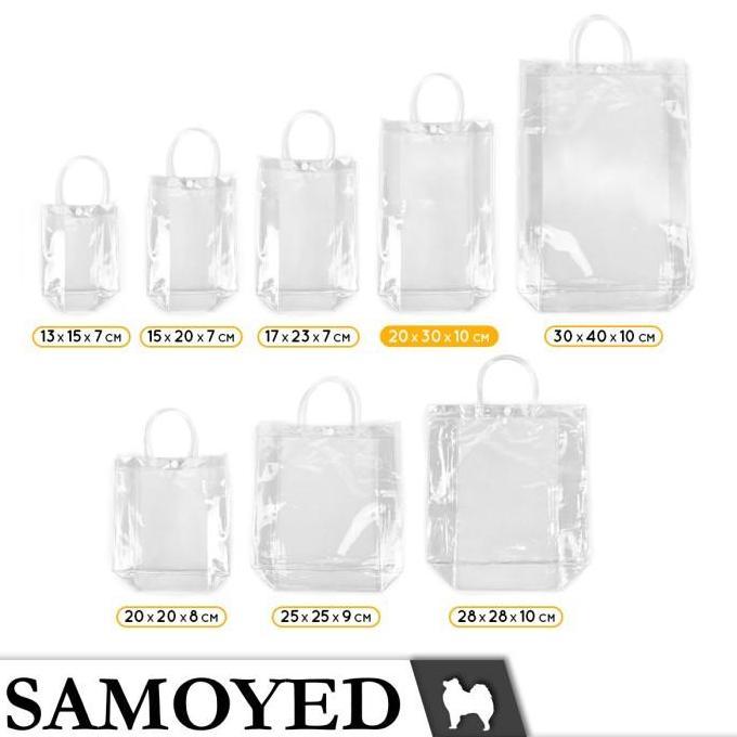 Tas Plastik Mika Transparan / Hampers / Tote Bag PVC Uk. 20 x 30 cm