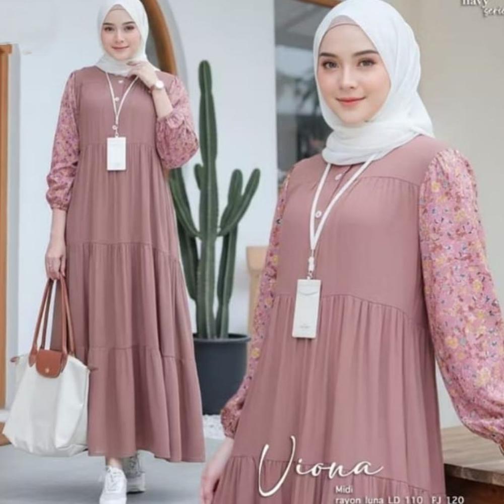 Cuci Gudang Gamis Motif Bunga Terbaru 2026 Gamis Lebaran Wanita Jumbo