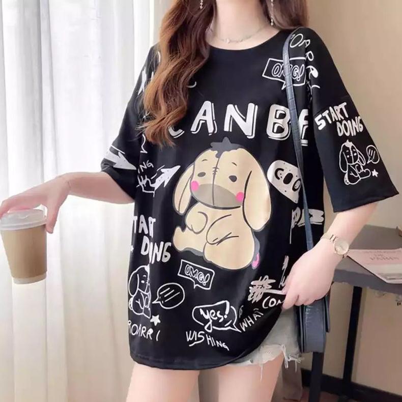 BEST SELLER DAMAI FASHION  -  BAJU ATASAN KAOS JUMBO WANITA - BIG SIZE IYOR IYOR - KONVEKSI ASLI JUM