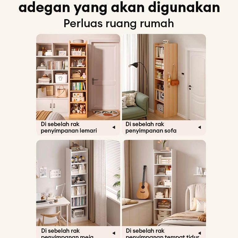 100% Aman Serene Spaces Rak Buku Kayu 4 Susun Rak Buku Susun Minimalis Lemari Display Serbaguna Rak 