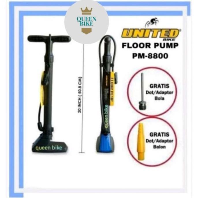 Pompa Ban Sepeda / Motor Multi Cop Pentil Motor Av / Fv Fixie UNITED PM-8800