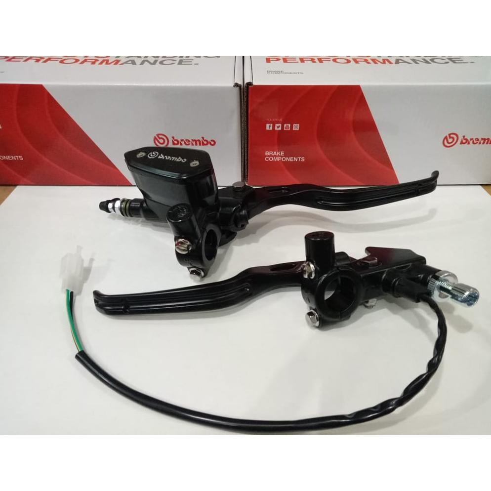 TERMURAH HANDLE MASTER REM SET KIRI KANAN PLUS TABUNG OVAL/KOTAK ORIGINAL BREMBO MATIC BEBEK BEAT MI