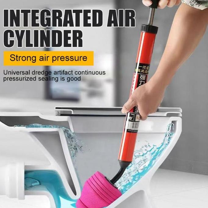 DISSORDE Pompa Sedot WC dengan Silinder Udara Terpadu Pompa WC Duduk Mampet Toilet Plunger Pompa WC 