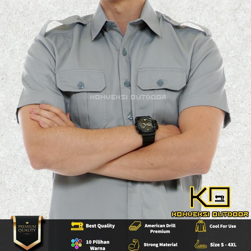 Murah Baju Kemeja Lapangan Seragam Atasan Pdl Pdh Outdoor Lengan Pendek - Pakaian Kerja Kantor Group