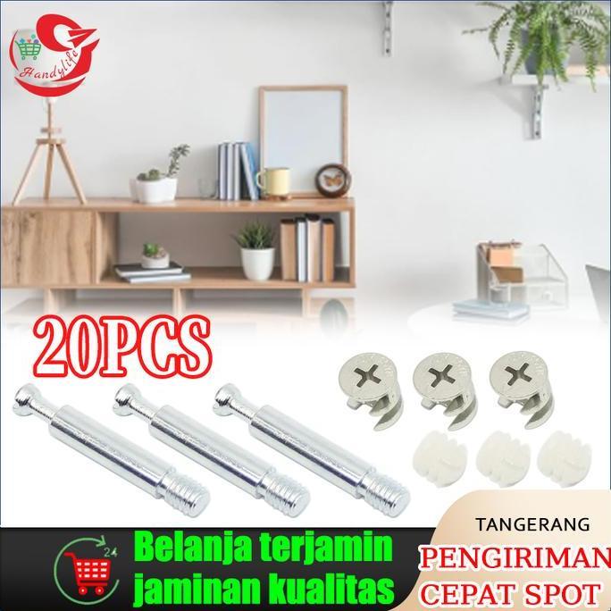 GIRARDY 20PCS 3 In 1 Baut Knock Down Minifix / Minifix Baut Knock Down Skrup