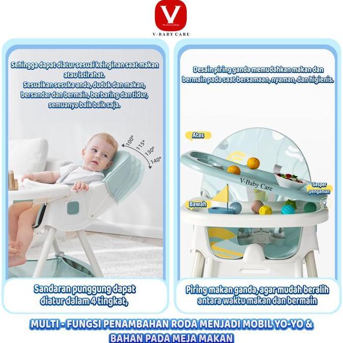 V-BABY CARE Kursi makan balita/Kursi makan anak/Kursi makan balita multifungsi/kursi makan balita bi