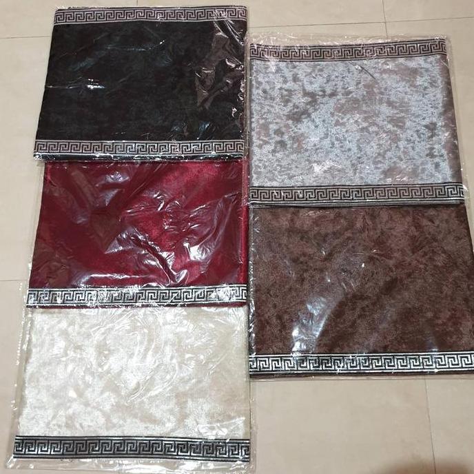 Okushonga- Table Runner Panjang - Bed Runner Bludru Suede Mewah 250 Cm - Hitam