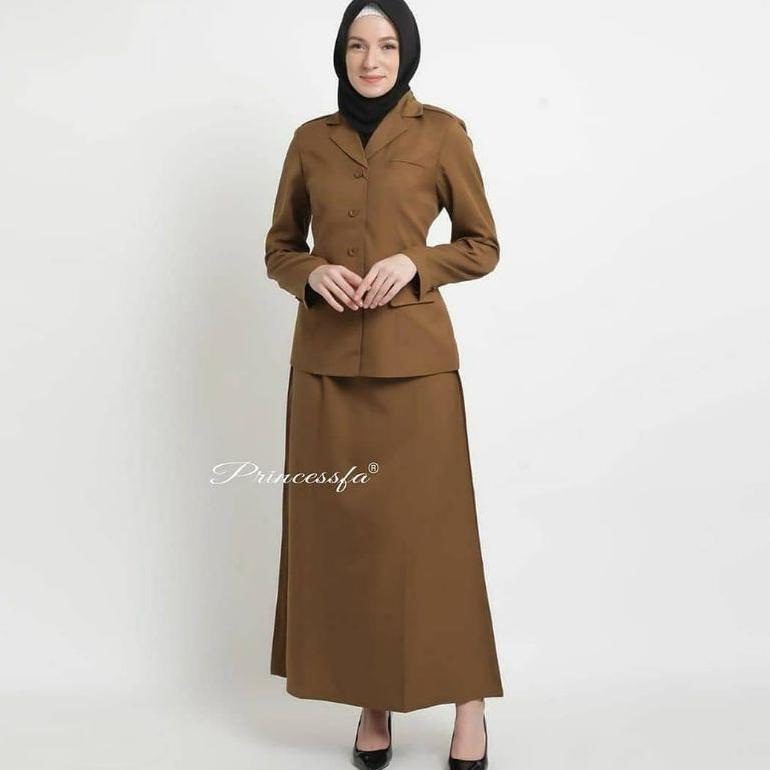 Grade Ori (Bisa Cod) Princessfa /Seragam Pns/Blazer Pns/Baju Pemda/Baju Pns / Seragam Pdh (Coklat Tu
