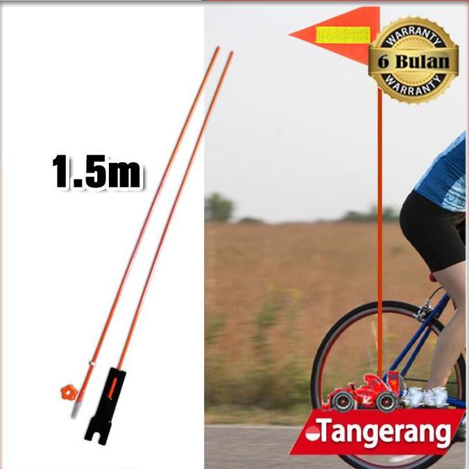 SEIRAKY 1,5 meter Tiang Bendera Sepeda / Bicycle flagpole /  Sepeda Aksesoris / Tiang Bendera As Rod