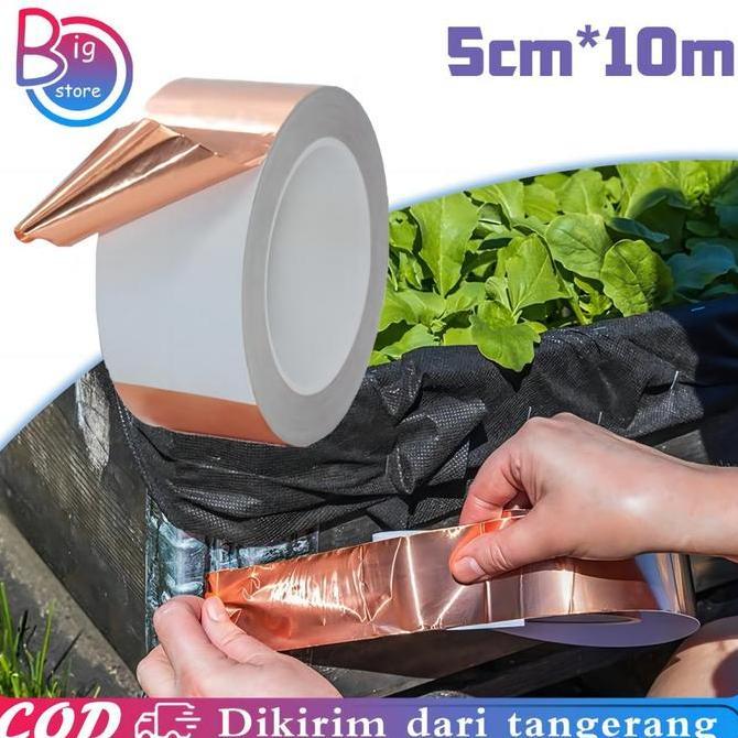 DISSORDE 1roll Conductive Copper Tape 5cmx10m Tembaga Foil Tape Isolasi Copper Foil Tape Tape Tembag