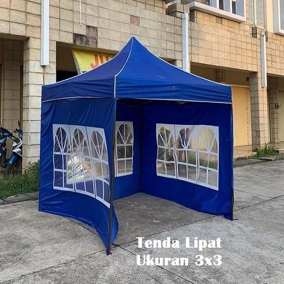 Tenda Lipat 3X3 Lengkap Dinding Mika Motif Jendela