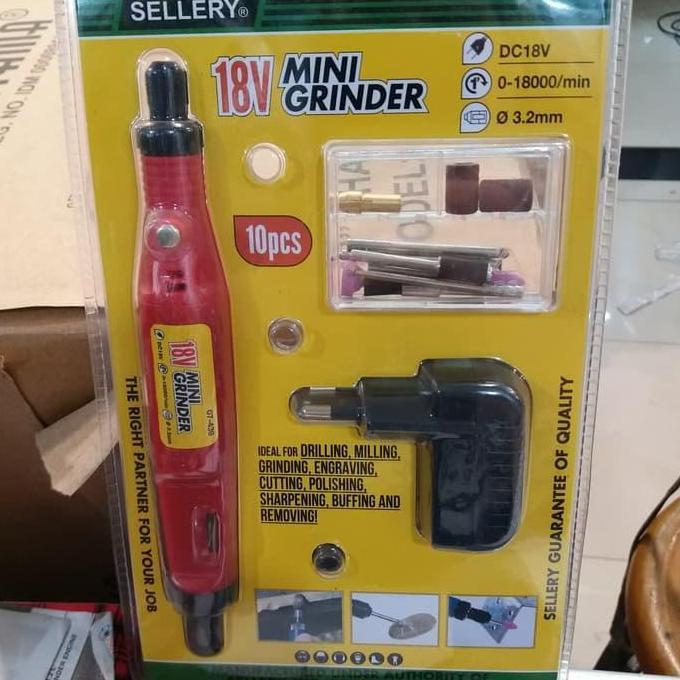 New Mini Grinder Sellery 18V 07-439 Mini Drill Sellery 18 V Volt 10 Pcs