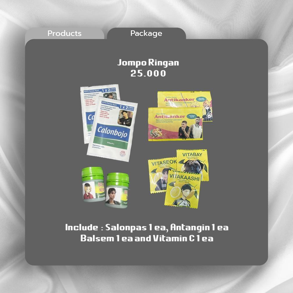 PAKET JOMPO KIT // SALONPAS, HANSAPLAST KOYO, TOLAK ANGIN, ANTANGIN, VITACIMIN, BALSEM LANG, PARAMEX