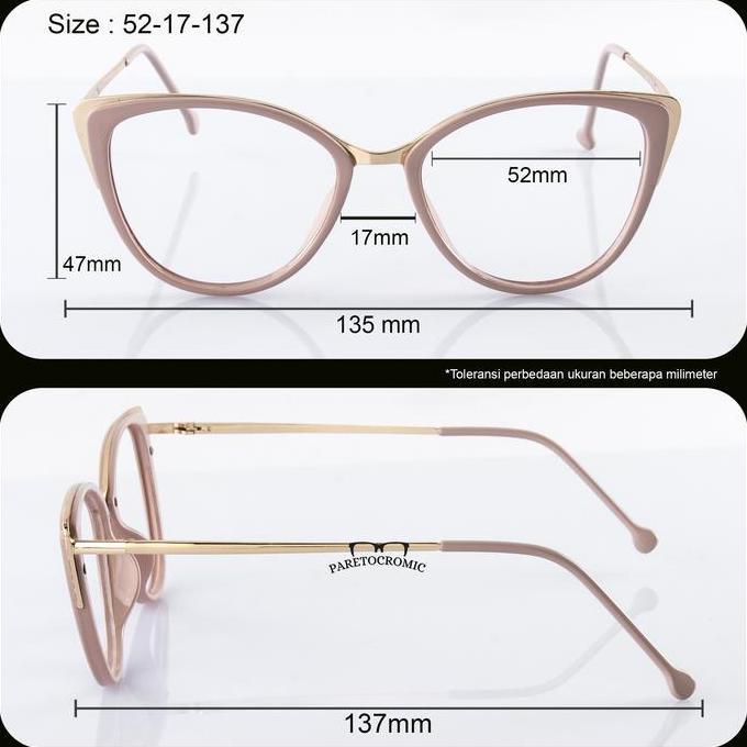 Kunura- Frame Kacamata Carmen | Plus Minus Lensa Anti Radiasi Blueray Photocromic Bluecromic Biru Ey