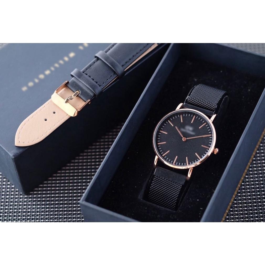 OFFICIAL JAM TANGAN WANITA PRIA DW PETITE MAGNET PASIR PAKET TALI KULIT WD CLASSIC JAM TANGAN FASHIO