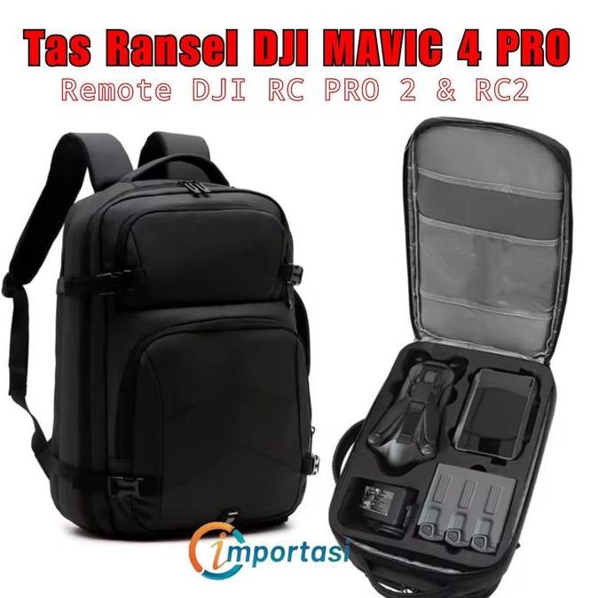 BKANO Tas Ransel Backpack Storage Bag Drone DJI MAVIC 4 PRO Remote RC PRO 2 & RC2 Flying Set Combo
