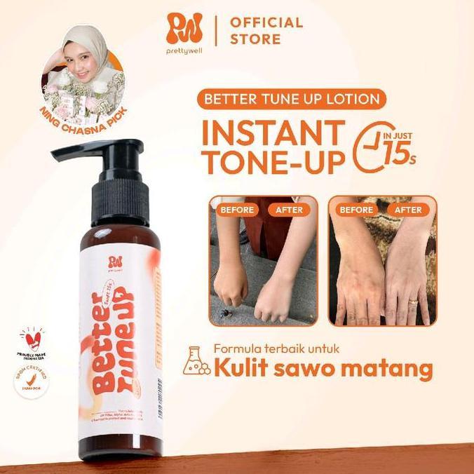 Prettywell Better Tune Up Lotion - Instant Brightening Whitening Tone Up Body Lotion Pemutih HB Loti