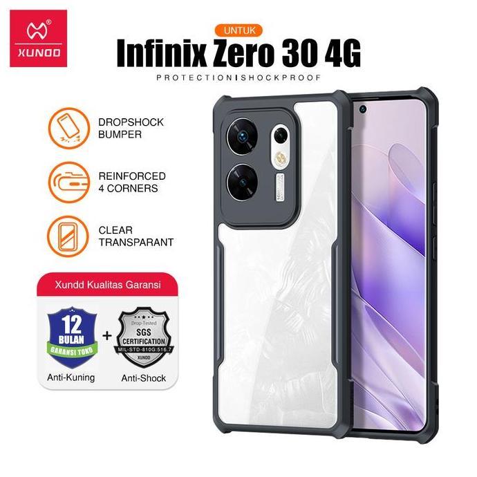 XUNDD Untuk Infinix Zero 30 4G Anti Crack Case Transpara Casing
