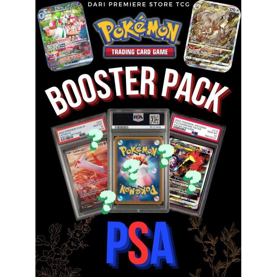 Terlaris Booster Pack Psa Graded Pokemon Slab          ( Mystery Box Psa / Misteri Box Psa ) (Dijami