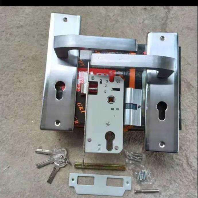 (1 SET) SLOT GANGGANG KUNCI PINTU RUMAH NETZ UKURAN TANGGUNG STAINLESS