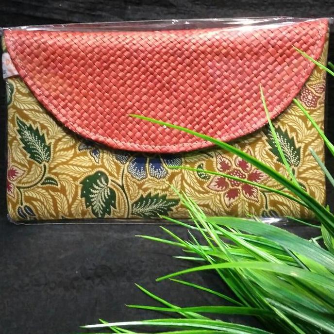 clutch batik lawasan anyaman pandan dompet tas gift khas Indonesia 016 KS