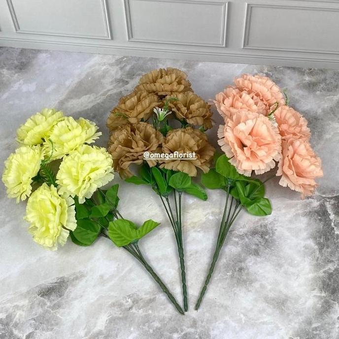 Bunga Anyelir OF Bunga Artificial/Bunga Plastik/Bunga Dekorasi/Dekorasi Pernikahan/Pernikahan