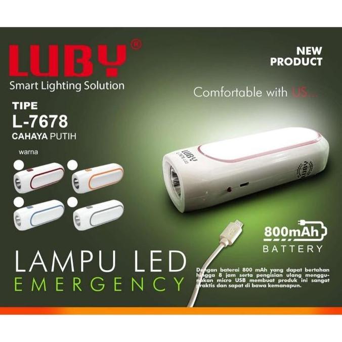 Lampu Led Emergency LUBY L-7678 / Senter Led Emergency LUBY L7678